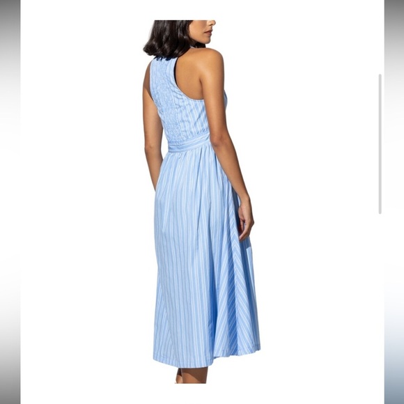 NWT Lusana Blue Striped Midi sundress - Picture 2 of 9